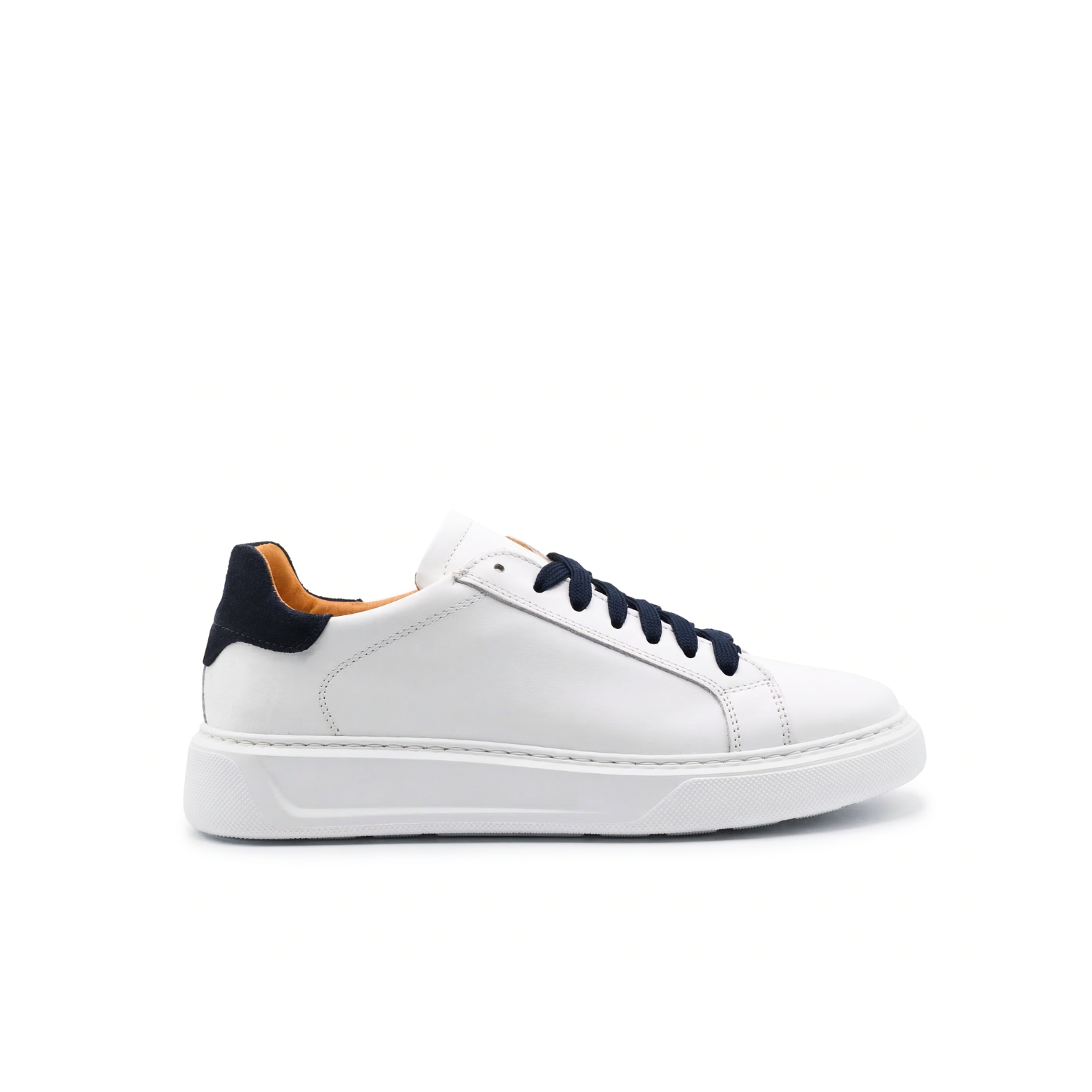 Baskets Airon pour homme en cuir semelle blanche