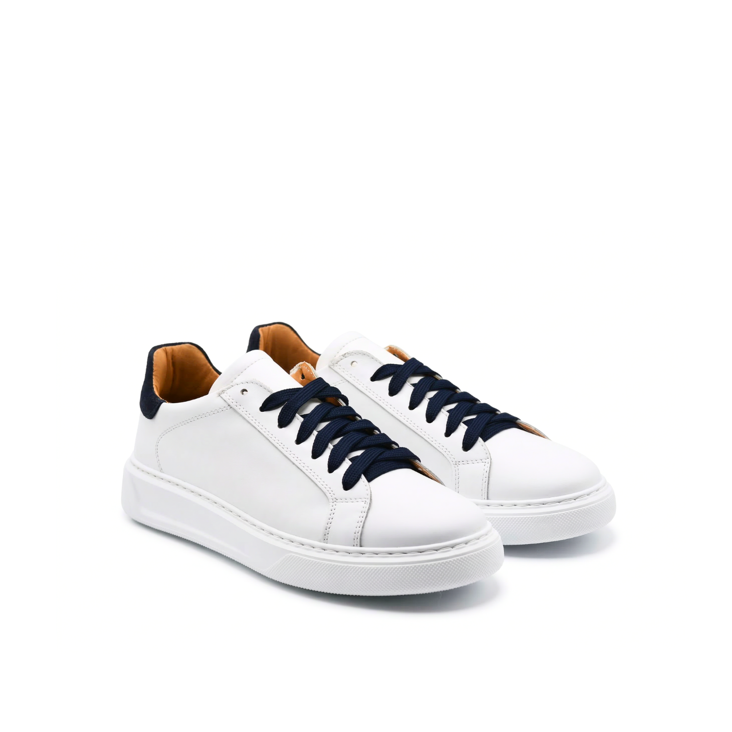 Baskets Airon pour homme en cuir semelle blanche