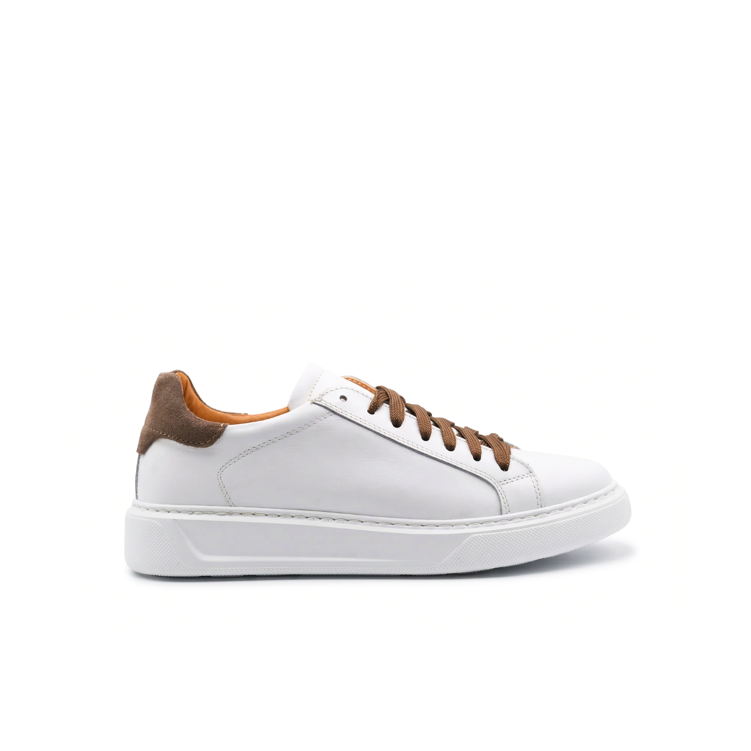 Baskets Airon pour homme en cuir semelle blanche