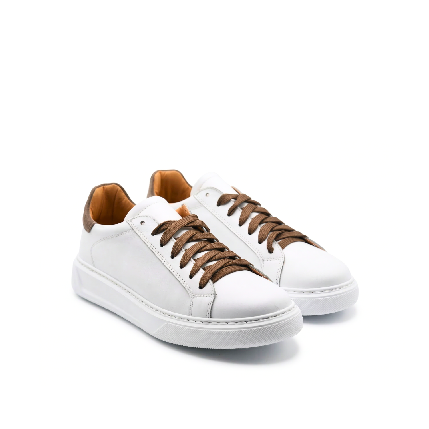 Baskets Airon pour homme en cuir semelle blanche