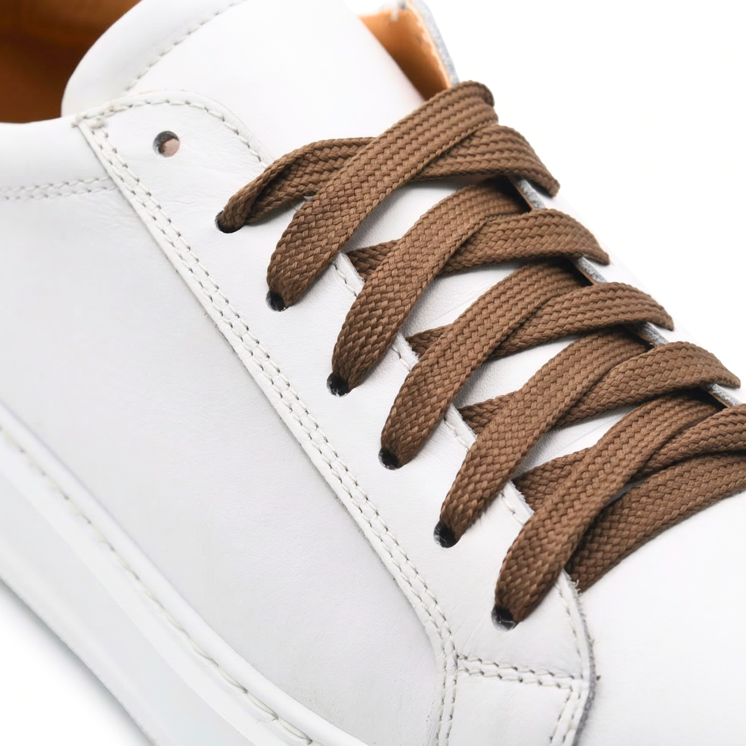 Baskets Airon pour homme en cuir semelle blanche