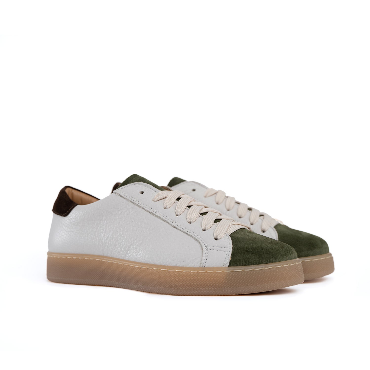 Baskets urbaines homme cuir véritable bottolata inserts en daim
