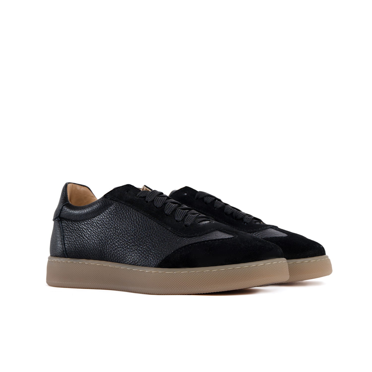 Baskets Fusion fond ambre clair homme en cuir véritable bottolata
