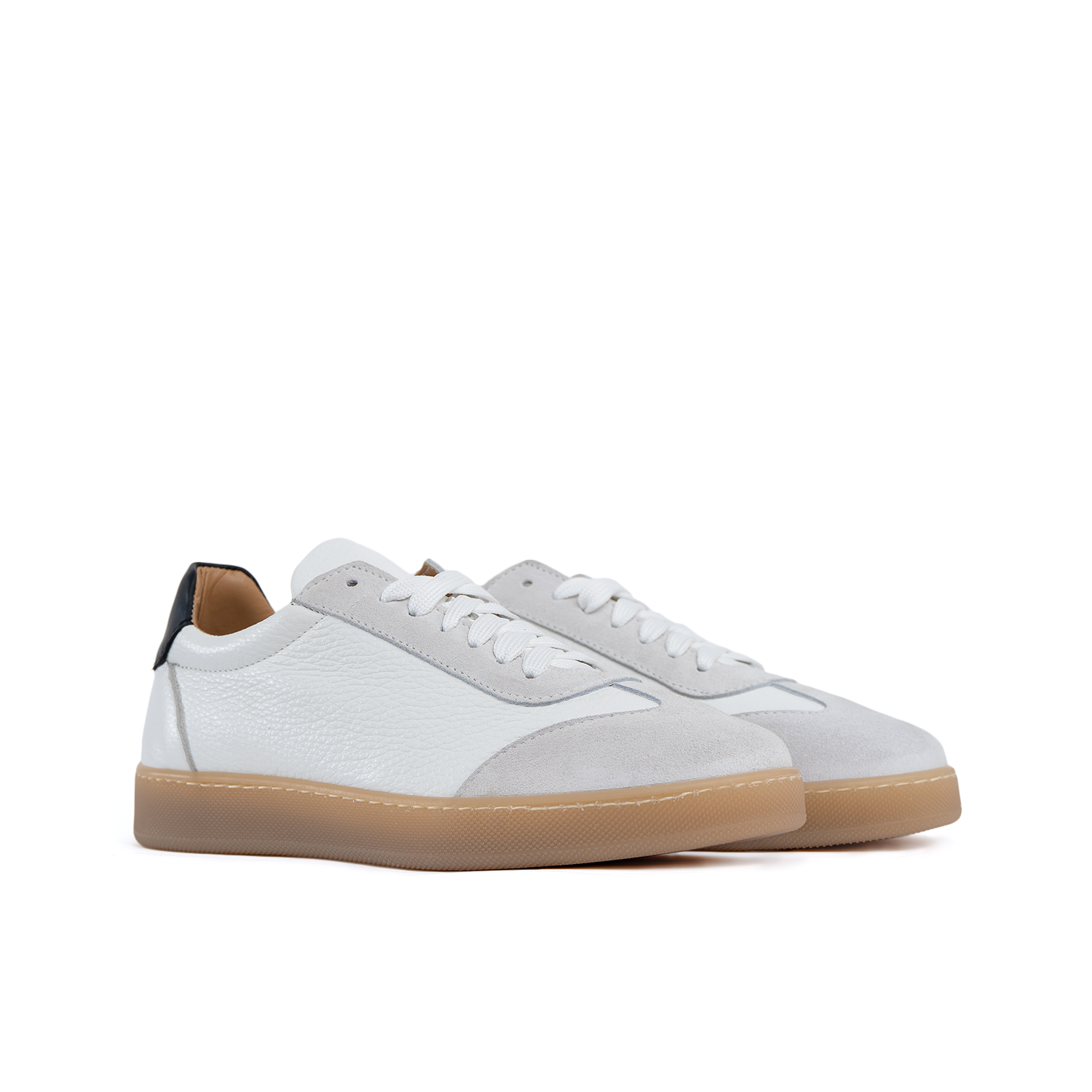 Baskets Fusion fond ambre clair homme en cuir véritable bottolata