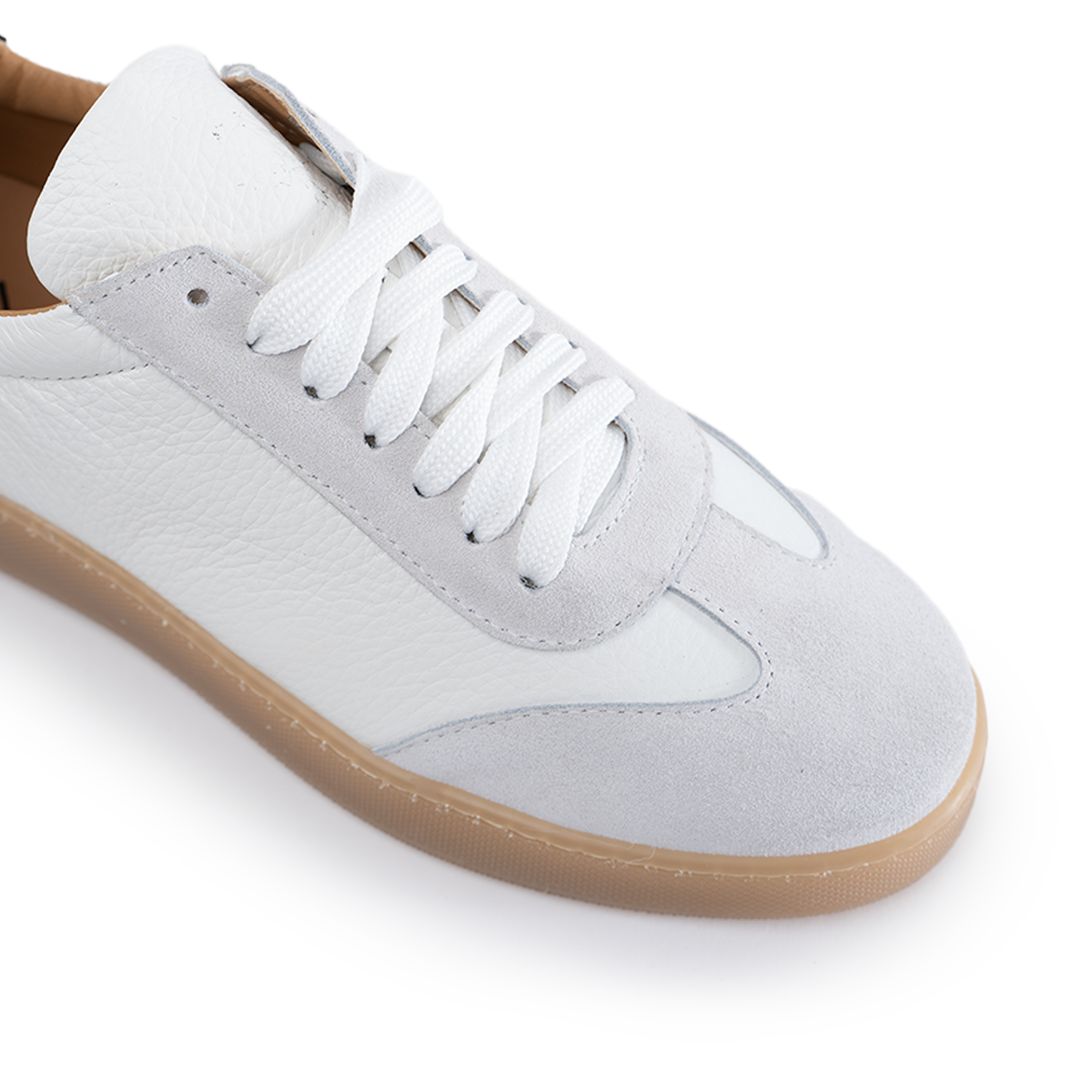Baskets Fusion fond ambre clair homme en cuir véritable bottolata