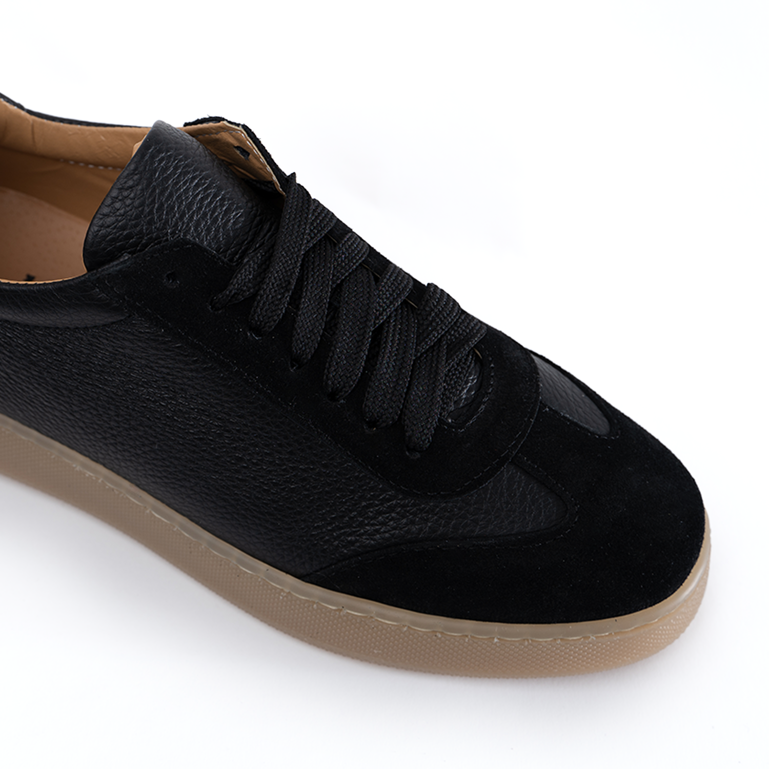 Baskets Fusion fond ambre clair homme en cuir véritable bottolata